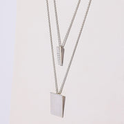 Ridge Charm Necklace - Sterling Silver