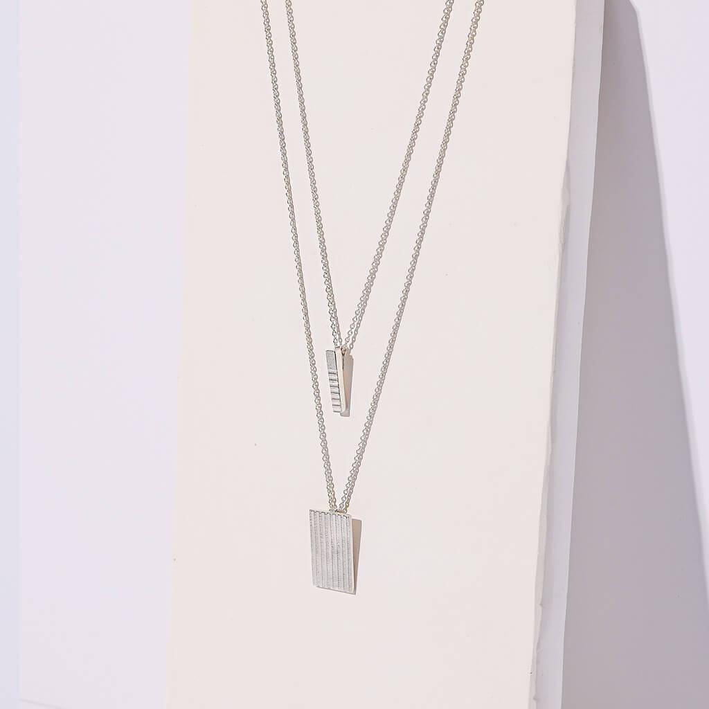 Ridge Charm Necklace - Sterling Silver