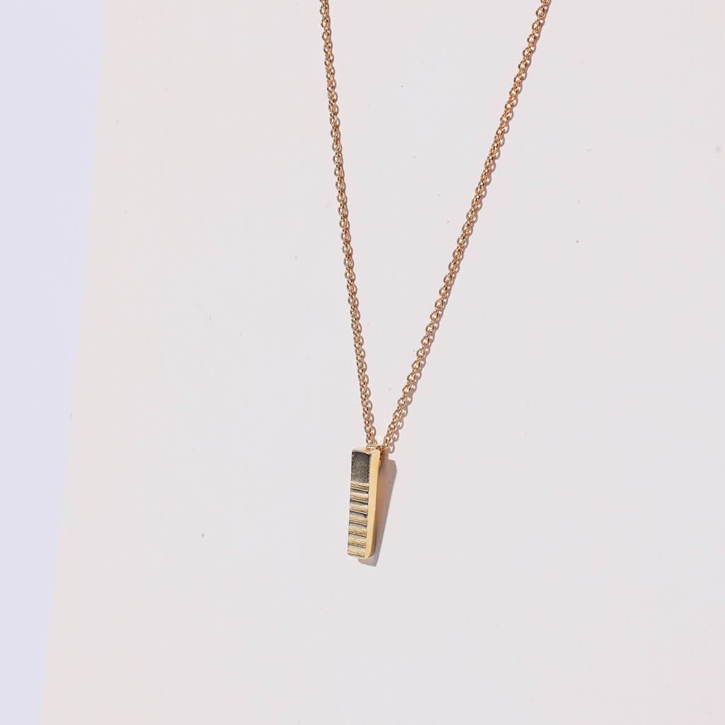 Ridge Charm Necklace - Brass