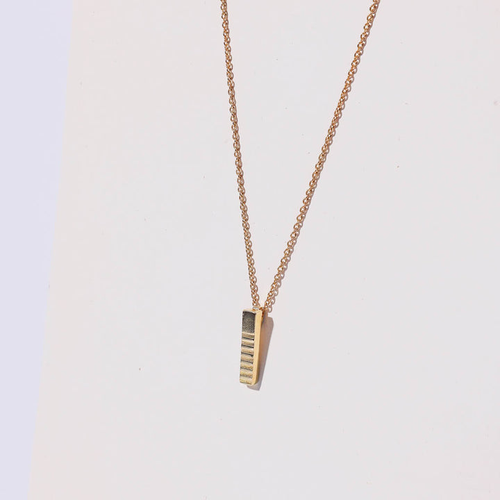 Ridge Charm Necklace - Brass