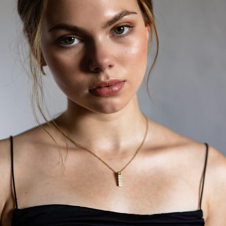 Ridge Charm Necklace - Brass