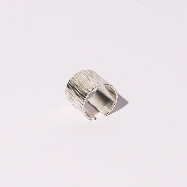 Ridge Adjustable Cuff Ring - Sterling Silver