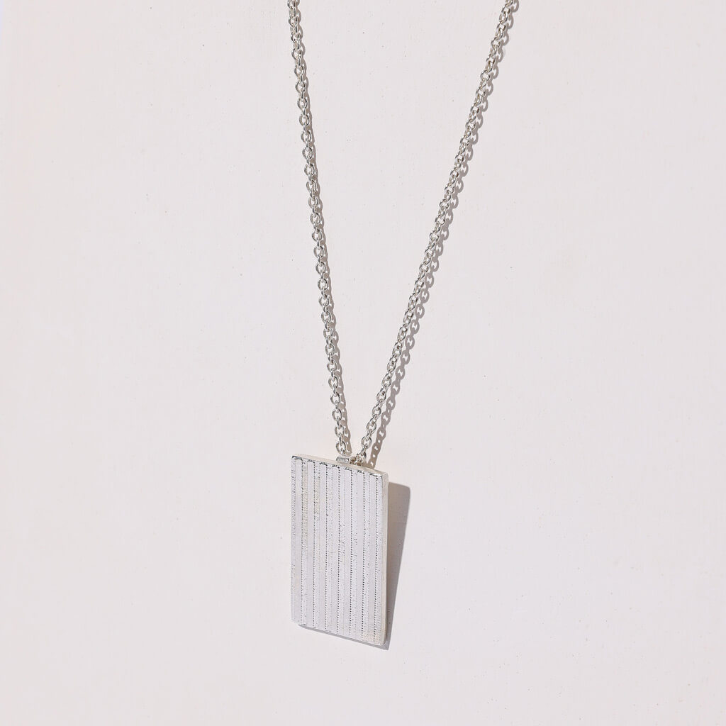 Ridge Locket Necklace - Sterling Silver