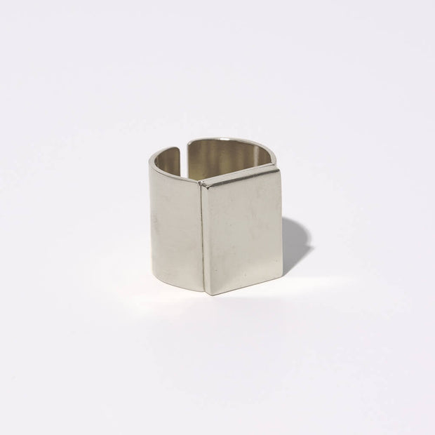 Smooth Adjustable Signet Ring - Sterling Silver