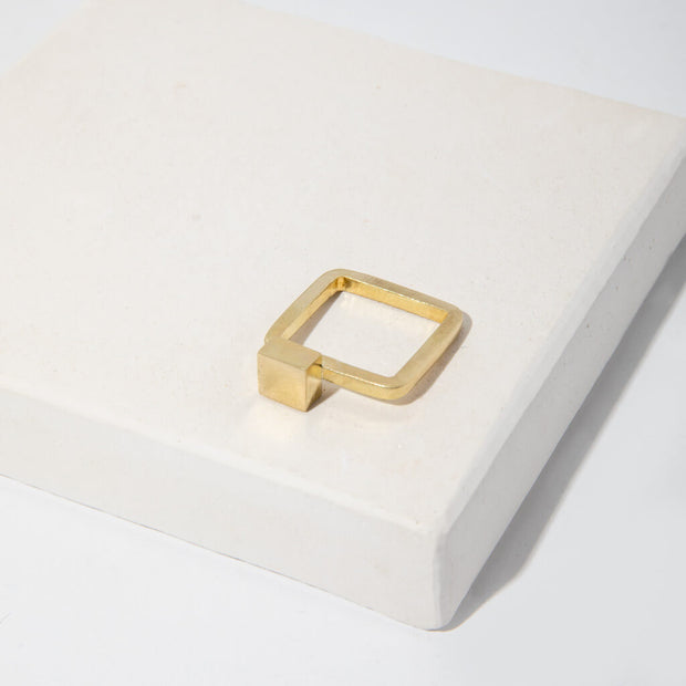 Square Stacking Ring - Brass