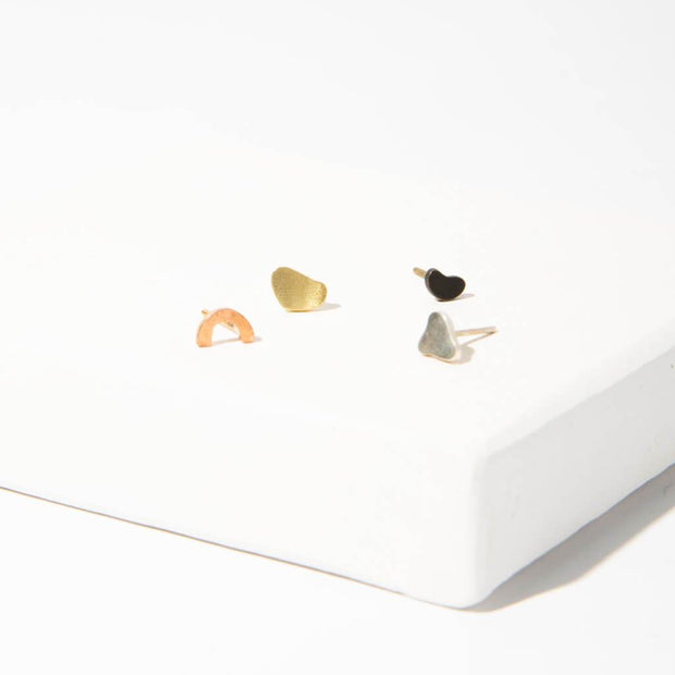 Terrazzo Earrings Set of 4 Studs - Mixed Metals