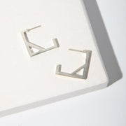 Foundation Square Hoop Earrings - Sterling Silver