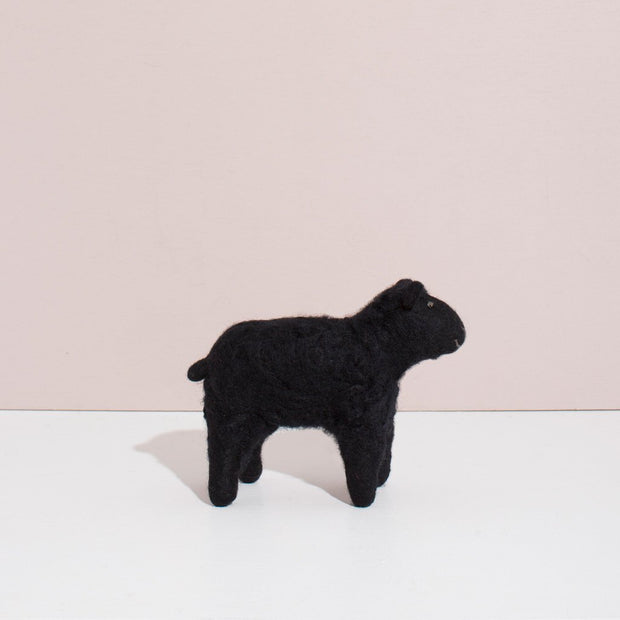Hand Felted Small Sheep | Black