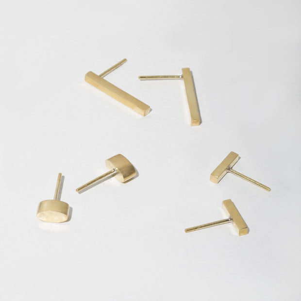 Forage Stud Earring Set of 3 Pairs | Brass