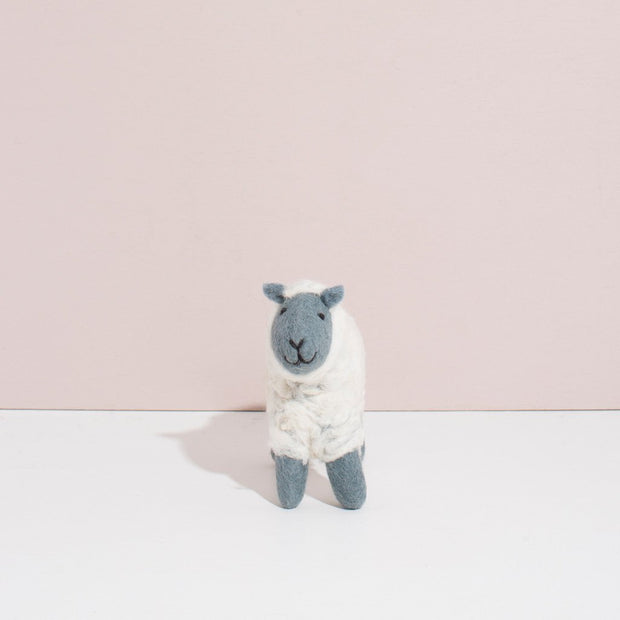 Hand Felted Small Sheep - Grey