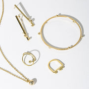 Ripple Adjustable Ring | Brass