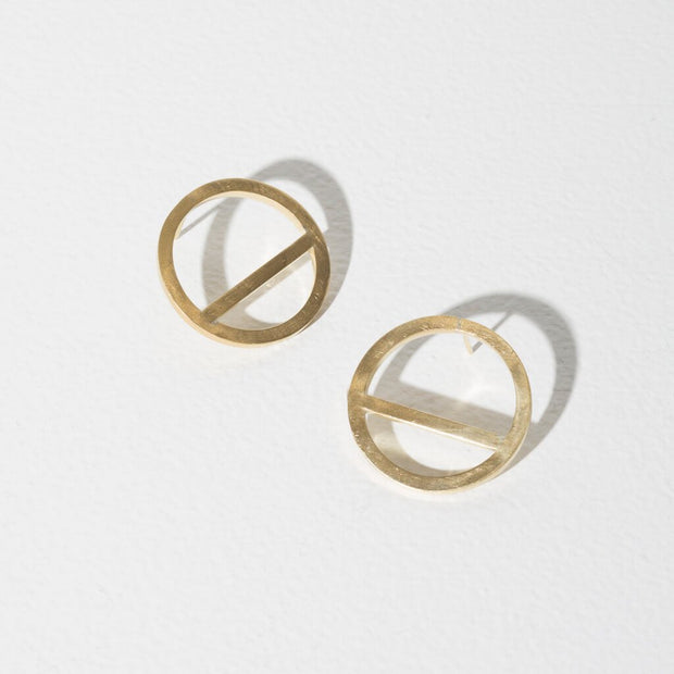 Wink Circle Earrings | Brass
