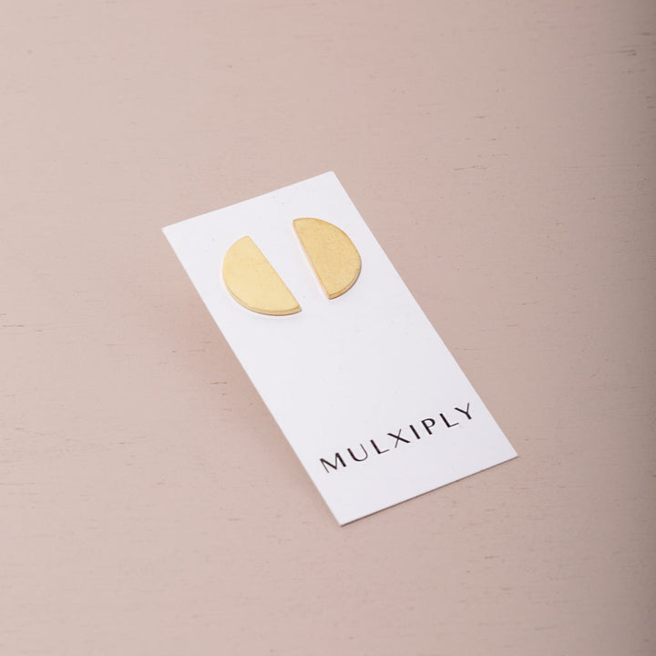 Balance Half Circle Stud - Brass