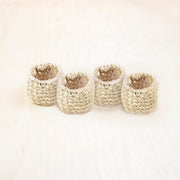 Natural Raffia Crochet Napking Rings, set of 4 - Natural Fiber | LIKHA