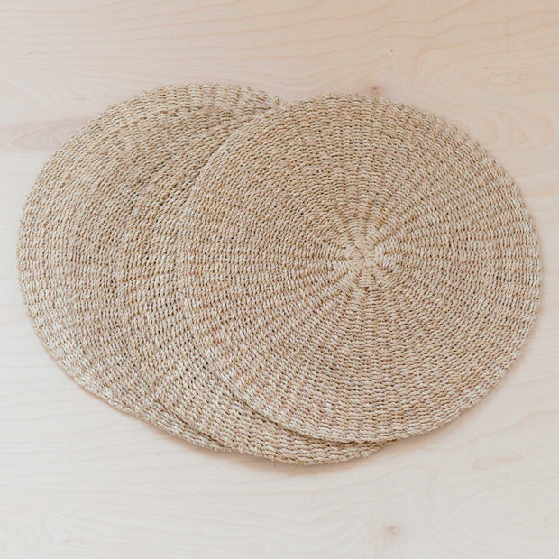 Natural Round Charger Placemats - Woven Fiber | LIKHA