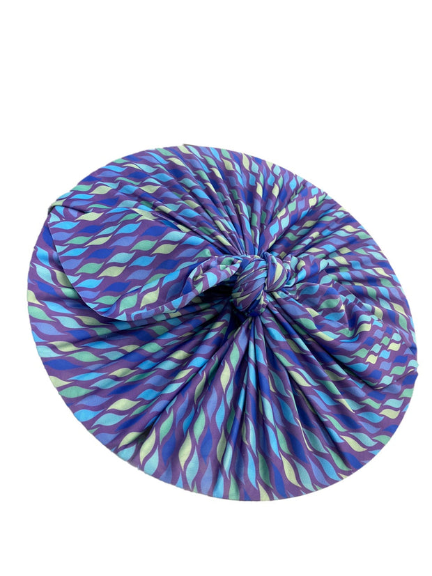Leafi/Blue Wavi Single Large 28" | Reusable and Reversible Gift Wrap