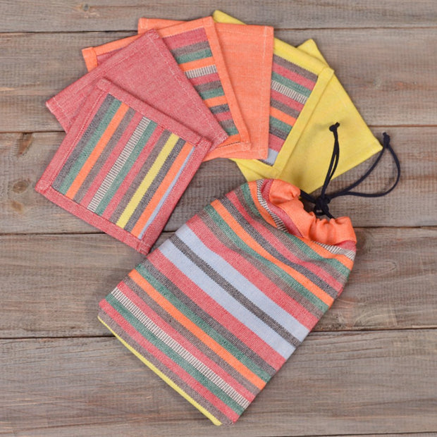 Coasters | Citrus Stripes and Solids with Optional Gift Bag
