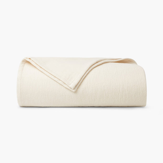 Organic Brushed Cotton Blanket - Ivory