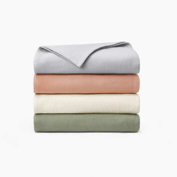 Organic Brushed Cotton Blanket - Pearl
