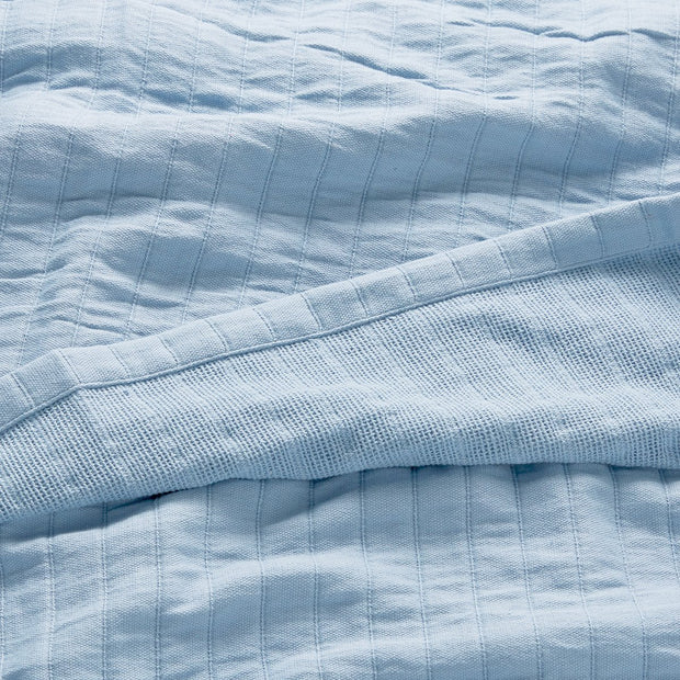 Organic Channel Stitch Matelasse Blanket - Celestial Blue