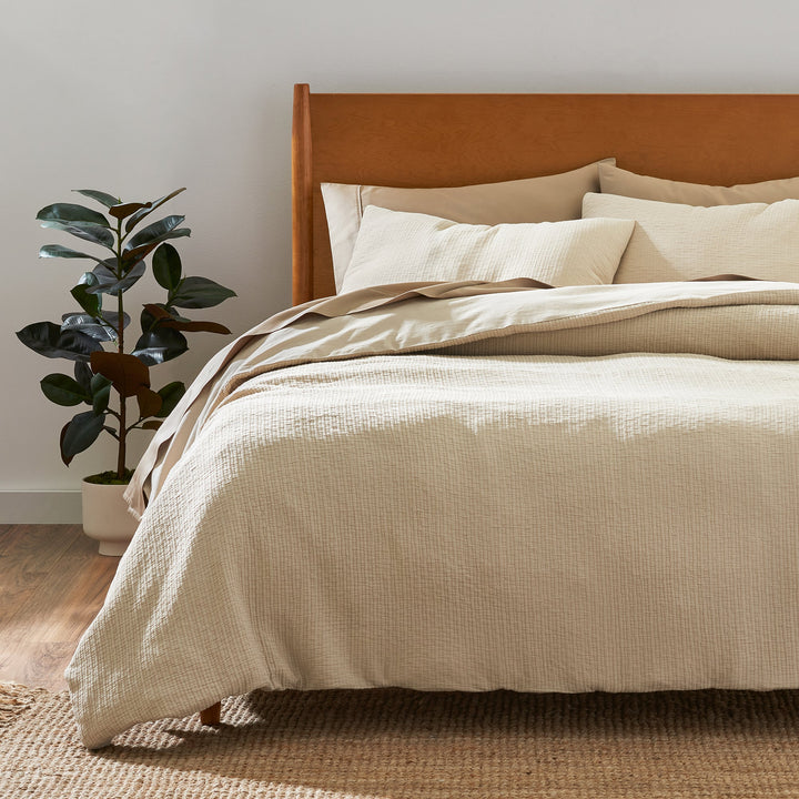 Organic Crinkle Matelasse Duvet Set