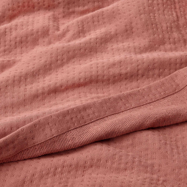 Organic Matelasse Blanket - Clay