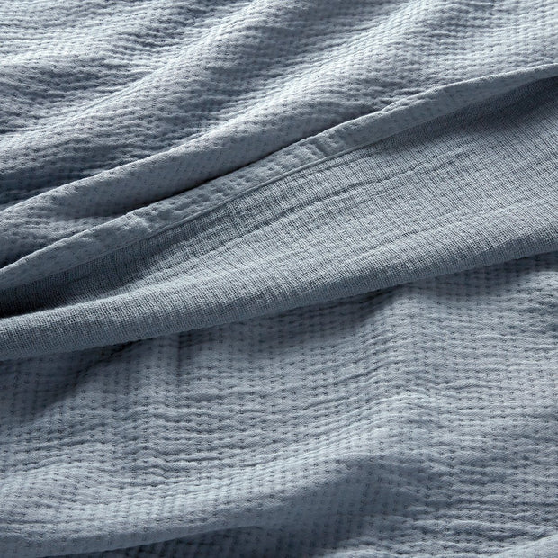 Organic Matelasse Blanket - Deep Sea