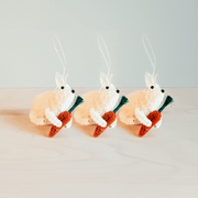 Set of 3 Bunny Ornament, White - Natural Ornaments | LIKHÂ