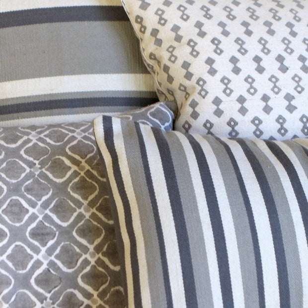 Grey Bold Stripe Pillow Cover   (18"x 18")