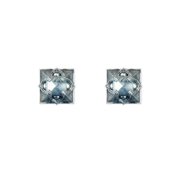 Pyramid Stud Earrings - Silver