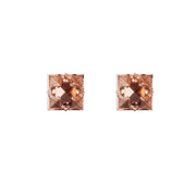 Pyramid Stud Earrings - Rose Gold