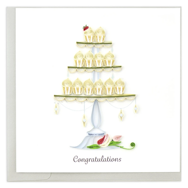 Cupcake Tower Quilled Card