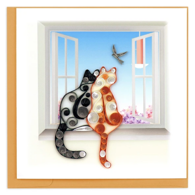 Two Cats Quilled  Card