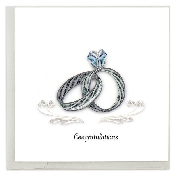 Wedding Rings Quilled Card