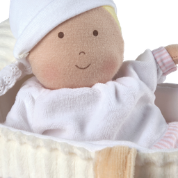GRACE - BABY SOFT DOLL WITH CARRY COT AND BLANKET