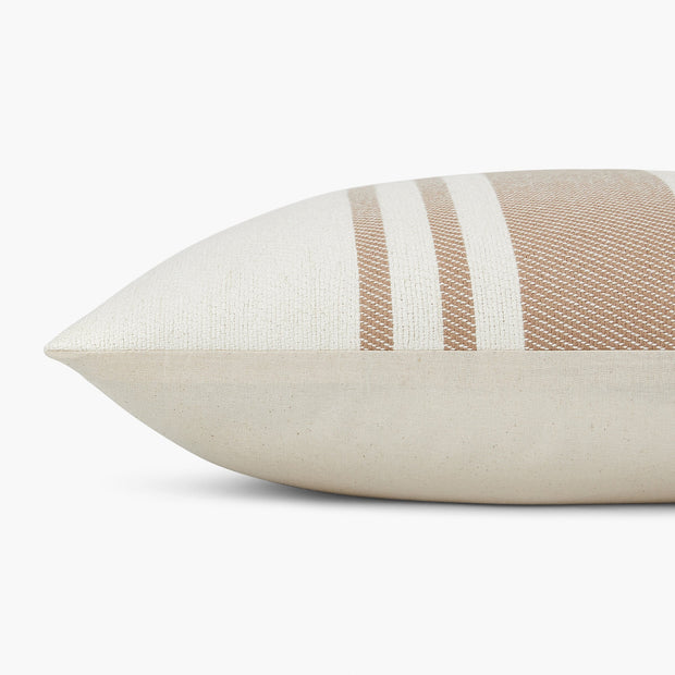 Striped Handmade Pillow - Warm Beige