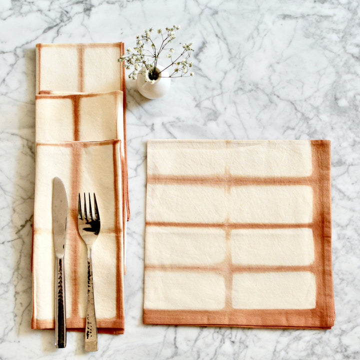 Chechi Rectangle Pattern Shibori Cotton Napkins