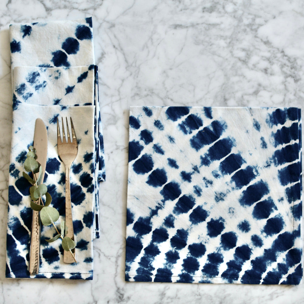 Geetha Shibori Tie-Dye Cotton Napkins