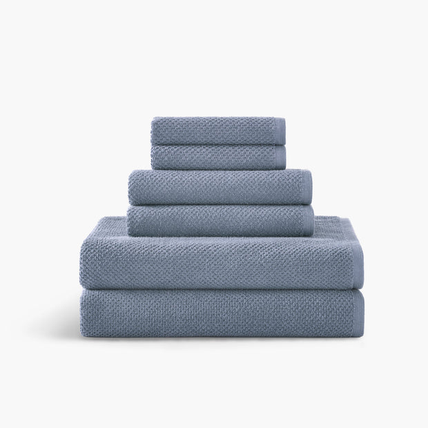 Textured Organic Towel - Chambray