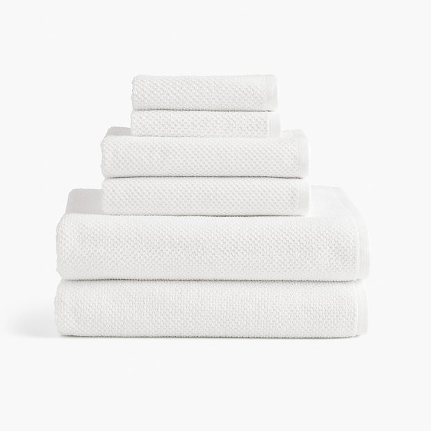 Textured Organic Cotton Towel - Snow