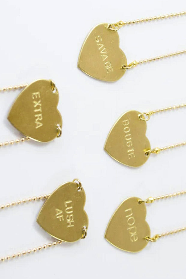 stamped heart necklace