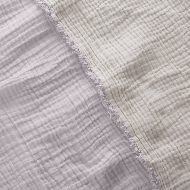 Two-Tone Textured Organic Throw - Lilac Gray