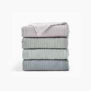 Two-Tone Textured Organic Throw - Lilac Gray