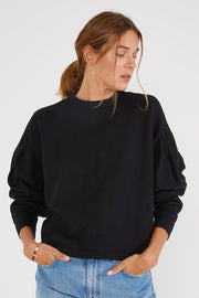 Jael Pleat Sleeve Sweatshirt - Black Beauty