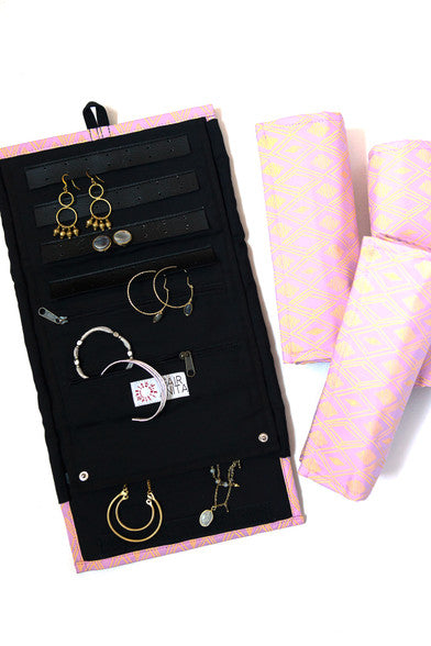 Wayfarer Jewelry Roll Travel Case - Diamond