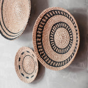 Natural + Black Wall Baskets, Large - Woven Wall Baskets | LIKHÂ