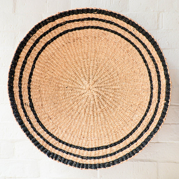 Natural + Black Wall Baskets, Large - Woven Wall Baskets | LIKHÂ
