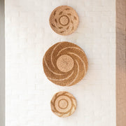 Natural + Brown Wall Baskets, Large - Round Wall Baskets | LIKHÂ