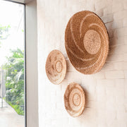 Natural + Brown Wall Baskets, Medium - Round Wall Baskets | LIKHÂ