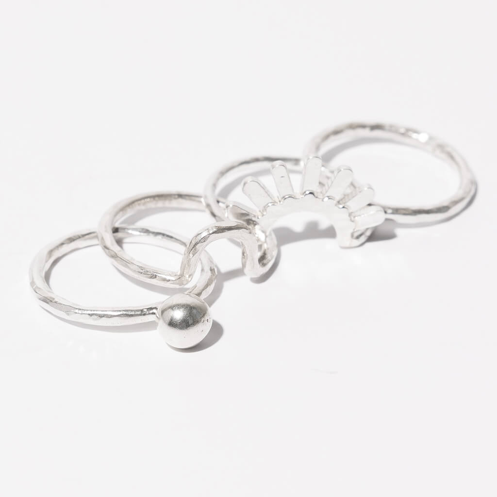 Droplet Stacking Ring - Sterling Silver